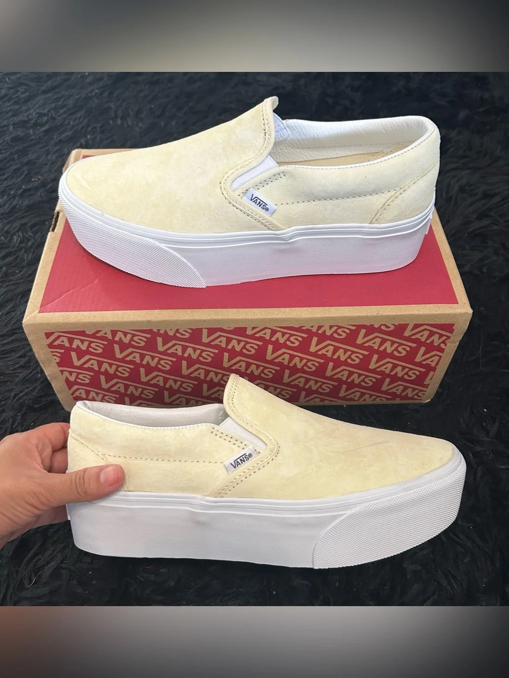 VANS Stackform platform suede slip on shoes sneakers women’s 9 new